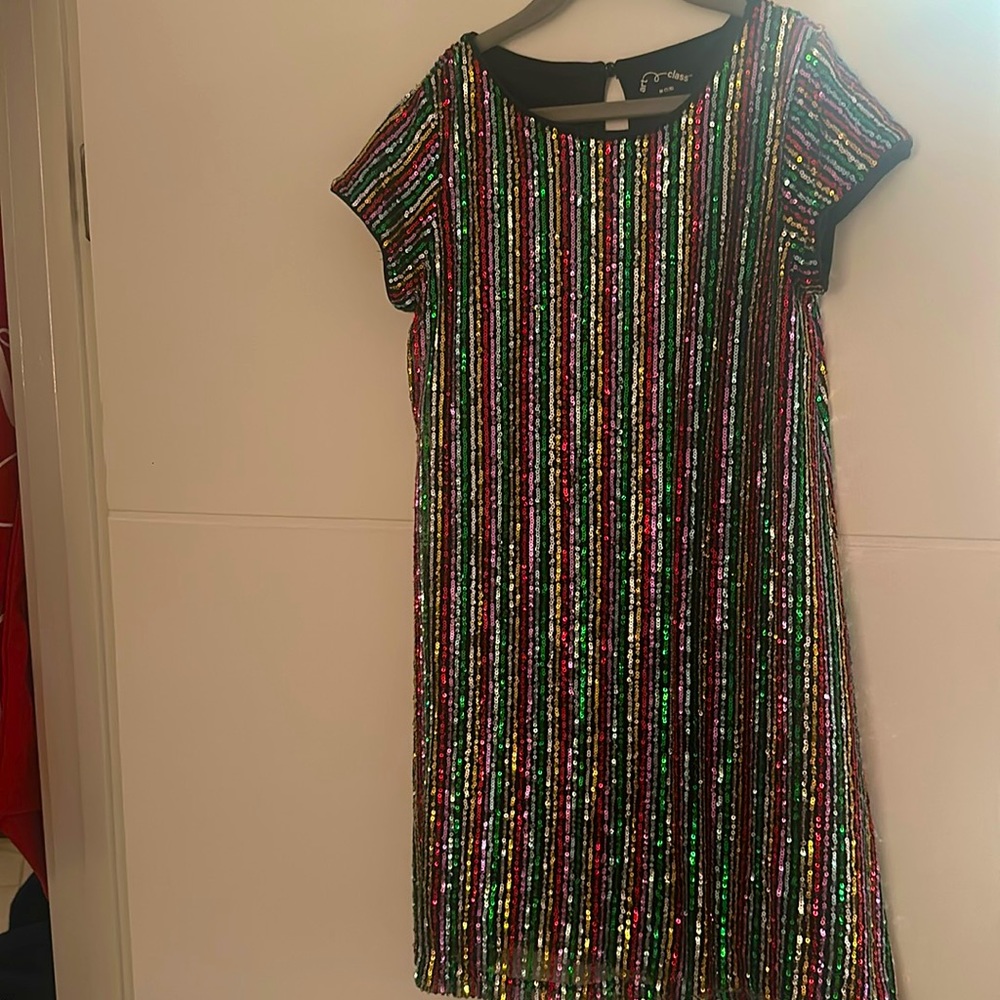 Girls Rainbow New Years Celebration Party Dress